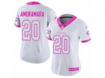 Women Chicago Bears #20 Prince Amukamara Limited White Pink Rush Fashion NFL Jersey