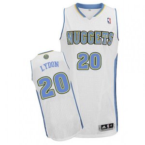 Denver Nuggets #20 Tyler Lydon Authentic White Home NBA Jersey