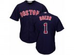Boston Red Sox #1 Bobby Doerr Authentic Navy Blue Team Logo Fashion Cool Base MLB Jersey