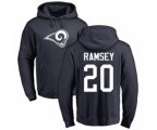 Los Angeles Rams #20 Jalen Ramsey Navy Blue Name & Number Logo Pullover Hoodie