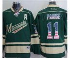 Minnesota Wild #11 Zach Parise Green USA Flag Fashion Stitched Hockey Jersey