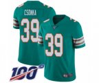 Miami Dolphins #39 Larry Csonka Aqua Green Alternate Vapor Untouchable Limited Player 100th Season Football Jersey