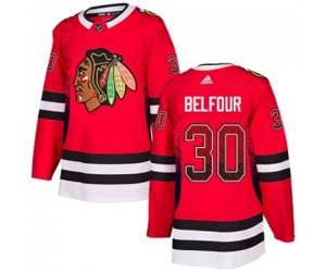 Chicago Blackhawks #30 ED Belfour Authentic Red Drift Fashion NHL Jersey