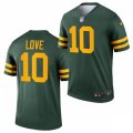 Green Bay Packers #10 Jordan Love Nike 2021 Green Alternate Retro 1950s Throwback Uniforms Jersey