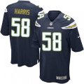 Los Angeles Chargers #58 Nigel Harris Game Navy Blue Team Color NFL Jersey