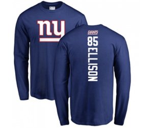New York Giants #85 Rhett Ellison Royal Blue Backer Long Sleeve T-Shirt