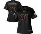 Women Los Angeles Rams #91 Dominique Easley Game Black Fashion Football Jersey