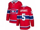 Montreal Canadiens #5 Guy Lapointe Red Home Authentic Stitched NHL Jersey