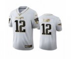 New England Patriots #12 Tom Brady Limited White Golden Edition Football Jersey