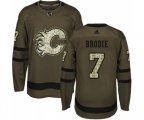 Calgary Flames #7 TJ Brodie Authentic Green Salute to Service Hockey Jersey