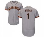 San Francisco Giants #1 Kevin Pillar Grey Road Flex Base Authentic Collection Baseball Jersey