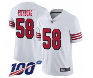 San Francisco 49ers #58 Weston Richburg Limited White Rush Vapor Untouchable 100th Season Football Jersey