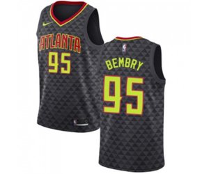 Atlanta Hawks #95 DeAndre\' Bembry Authentic Black Road Basketball Jersey - Icon Edition