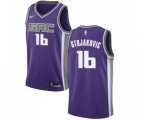 Sacramento Kings #16 Peja Stojakovic Swingman Purple Road NBA Jersey - Icon Edition