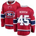 Montreal Canadiens #45 Joe Morrow Authentic Red Home Fanatics Branded Breakaway NHL Jersey