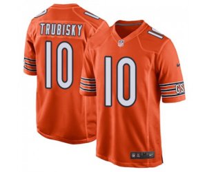 Chicago Bears #10 Mitchell Trubisky Game Orange Alternate Football Jersey
