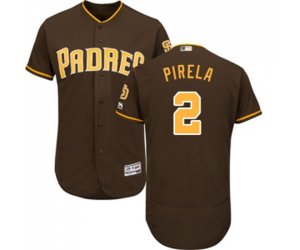San Diego Padres #2 Jose Pirela Brown Alternate Flex Base Authentic Collection MLB Jersey