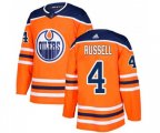 Edmonton Oilers #4 Kris Russell Premier Orange Home NHL Jersey