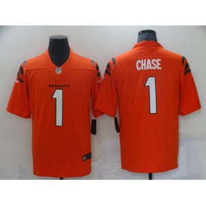 Cincinnati Bengals #1 Ja\'Marr Chase Nike Orange 2021 NFL Draft First Round Pick Limited Jersey