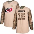 Carolina Hurricanes #16 Marcus Kruger Authentic Camo Veterans Day Practice NHL Jersey