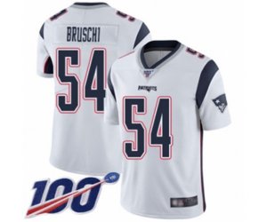New England Patriots #54 Tedy Bruschi White Vapor Untouchable Limited Player 100th Season Football Jersey
