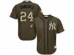 New York Yankees #24 Gary Sanchez Authentic Green Salute to Service MLB Jersey