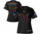 Women New England Patriots #26 Sony Michel Game Black Fashion Football Jersey