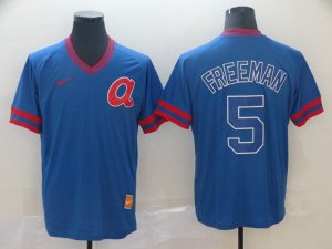 Nike Atlanta Braves #5 Freddie Freeman Blue M&N MLB Jerse