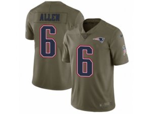 New England Patriots #6 Ryan Allen Limited Olive 2017 Salute to Service NFL Jersey