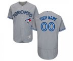Toronto Blue Jays Customized Grey Road Flex Base Authentic Collection Baseball Jersey