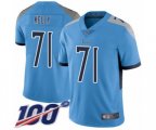 Tennessee Titans #71 Dennis Kelly Light Blue Alternate Vapor Untouchable Limited Player 100th Season Football Jersey