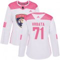 Women's Florida Panthers #71 Radim Vrbata Authentic White Pink Fashion NHL Jersey