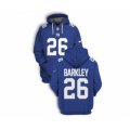 New York Giants #26 Saquon Barkley 2021 Blue Pullover Football Hoodie