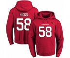 Arizona Cardinals #58 Jordan Hicks Red Name & Number Pullover Hoodie