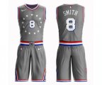 Philadelphia 76ers #8 Zhaire Smith Swingman Gray Basketball Suit Jersey - City Edition
