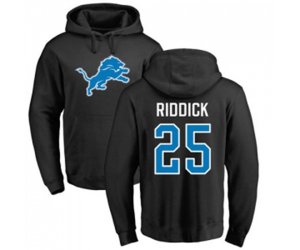 Detroit Lions #25 Theo Riddick Black Name & Number Logo Pullover Hoodie