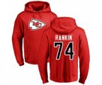 Kansas City Chiefs #74 Martinas Rankin Red Name & Number Logo Pullover Hoodie