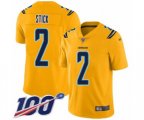 Los Angeles Chargers #2 Easton Stick Limited Gold Inverted Legend 100th Season Football Jersey