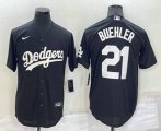 Los Angeles Dodgers #21 Walker Buehler Black Turn Back The Clock Stitched Cool Base Jersey