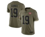 San Francisco 49ers #19 Deebo Samuel 2022 Olive Salute To Service Limited Stitched Jersey