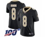 New Orleans Saints #8 Archie Manning Black Team Color Vapor Untouchable Limited Player 100th Season Football Jersey