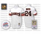 San Francisco Giants #24 Willie Mays Replica White Throwback Baseball Jersey