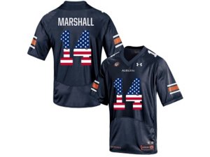 2016 US Flag Fashion Men\'s Under Armour Nick Marshall #14 Auburn Tigers College Football Jersey - Navy Blue