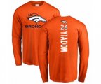 Denver Broncos #26 Isaac Yiadom Orange Backer Long Sleeve T-Shirt