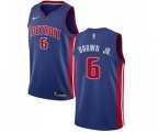 Detroit Pistons #6 Bruce Brown Jr. Swingman Royal Blue NBA Jersey - Icon Edition