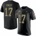 Kansas City Chiefs #17 Chris Conley Black Camo Salute to Service T-Shirt