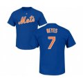 New York Mets #7 Jose Reyes Royal Blue Name & Number T-Shirt