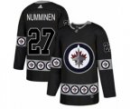 Winnipeg Jets #27 Teppo Numminen Authentic Black Team Logo Fashion NHL Jersey
