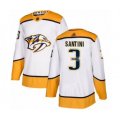 Nashville Predators #3 Steven Santini Authentic White Away Hockey Jersey