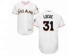 Miami Marlins #31 Jeff Locke White Flexbase Authentic Collection MLB Jersey